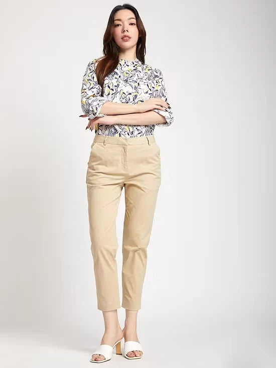 TAN BROWN CHINO MOM JEANS